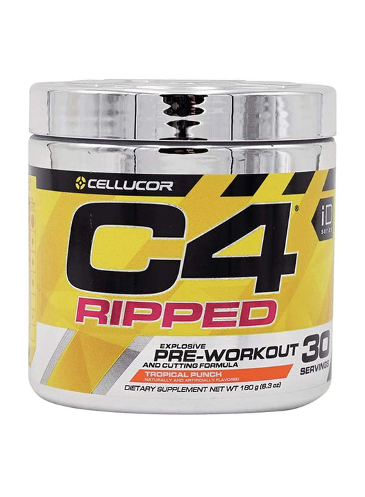 C4 Ripped Tropical Punch Pre-Workout Powder, 30 Servings, 180g