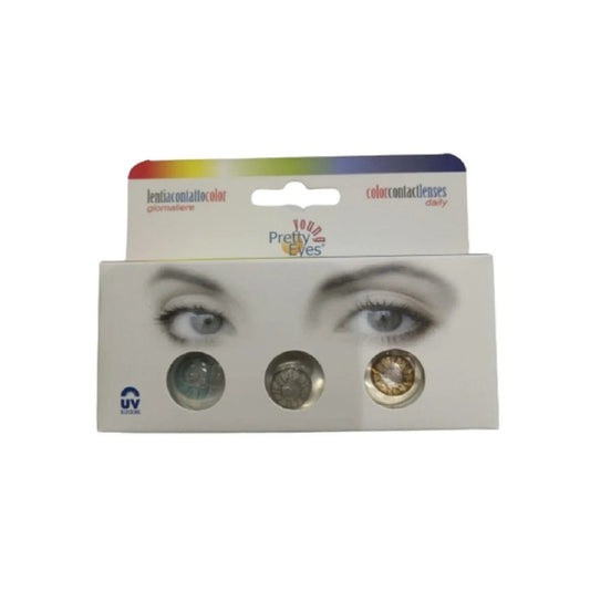 Pretty Eyes Young Color Contactless Daily Blue - Grey - Hazel, 3 Pair