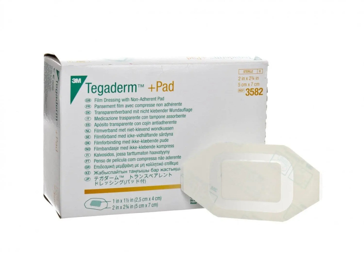 3M Tegadern + Pad Film Dressing with Non Adherent Pad, 5x7cm, 50 Pieces